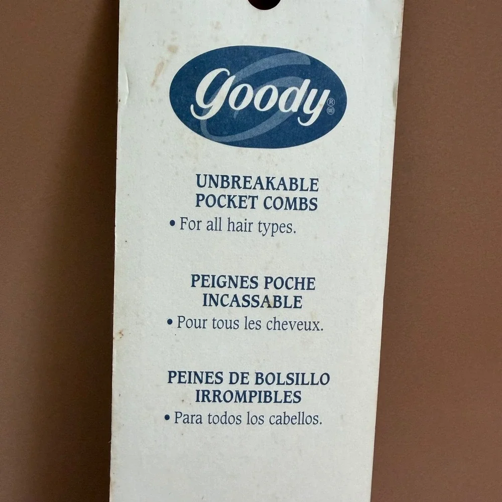 Vintage 1999 Goody Unbreakable Pocket Combs 2 Pack Black Made in USA New 00639